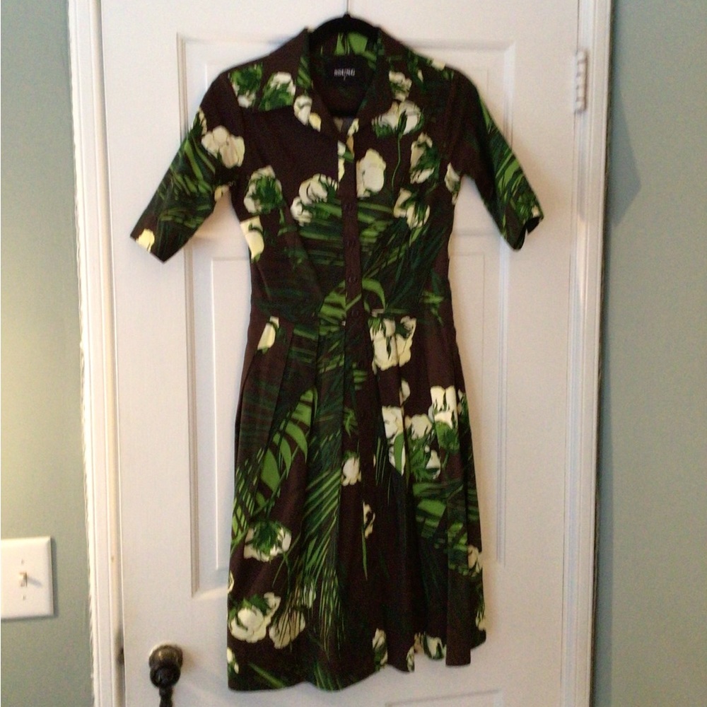 Samantha Sung Anthropologie Kelly Palm Shirt Dress SSung-Size 2